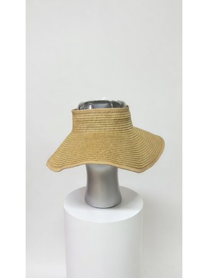 Mollycrush Kadın Camel Hasır Vizör Tesettür Uyumlu Şapka | Katlanabilir Trend Tasarım