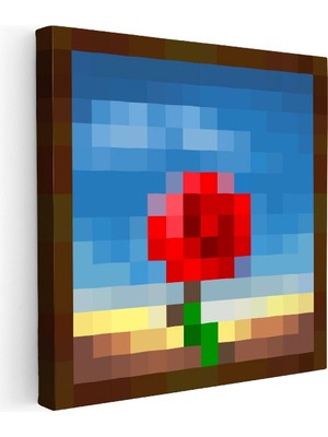 Kanvas Tablo Meditative Piksel Minecraft Tablosu Ev Ofis Salon Duvar Dekoru