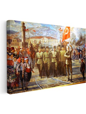 Kanvas Tablo Atatürk Izmir Girişi Atatürk Tablosu Ev Ofis Duvar Dekoru
