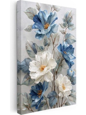 Kanvas Tablo Formlu Çiçek Demeti Çiçek Tablosu Ev Ofis Duvar Dekoru