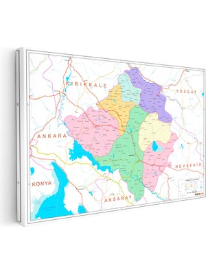Kanvas Tablo Kırşehir Yerleşim Planı Harita Tablosu Ev Ofis Duvar Dekoru