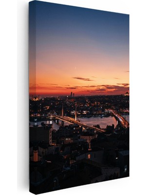 Kanvas Tablo Haliç Metro Köprüsü Manzarası Şehir Mimari Tablo Ev Ofis Duvar Dekoru