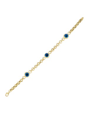 Zeya Kuyumculuk 14 Ayar Altın Nazar Boncuklu Çocuk Bileklik