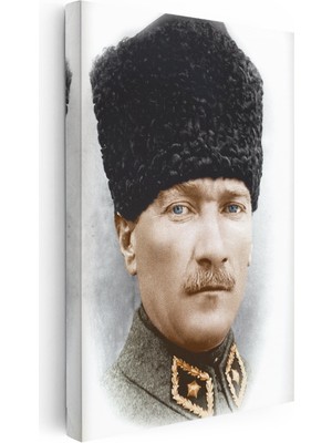 Kanvas Tablo Atatürk Kalpaklı Üniforma Atatürk Tablosu Ev Ofis Duvar Dekoru