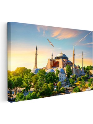 Kanvas Tablo Ayasofya Camii Tarihi Yarımada Şehir Mimari Tablo Ev Ofis Duvar Dekoru