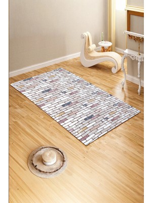 Sofline Kaymaz Taban Lastikli Halı Örtüsü 6m2 - Yıkanabilir Süngersiz Kadife Görünümlü Pamuklu (S85)