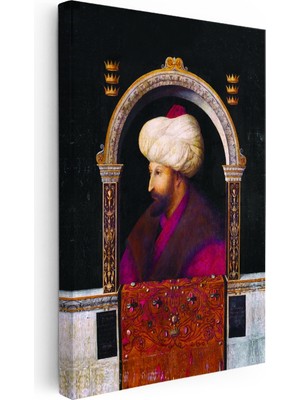 Kanvas Tablo Fatih Sultan Mehmed Kemerli Kompozisyon Osmanlı Tablosu Ev Ofis Duvar Dekoru