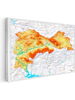 Kanvas Tablo Erzincan Coğrafi Yapı Harita Tablosu Ev Ofis Duvar Dekoru