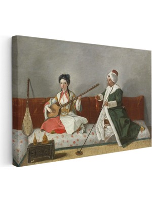 Kanvas Tablo Müzisyen Cariye Ağa Osmanlı Tablosu Ev Ofis Duvar Dekoru