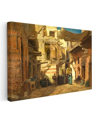 Kanvas Tablo Tarihi Çarşı Sokağı Osmanlı Tablosu Ev Ofis Duvar Dekoru