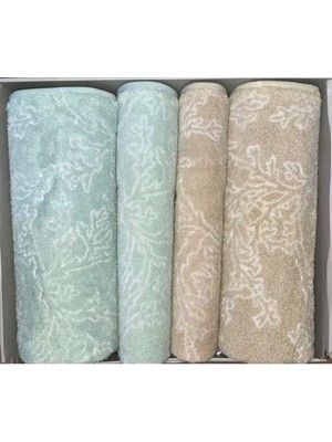 Özdilek Fınery Bej-Yeşil Best Set (Hamam Takımı)