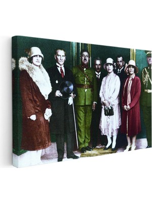 Kanvas Tablo Atatürk Resmi Karşılama Atatürk Tablosu Ev Ofis Duvar Dekoru