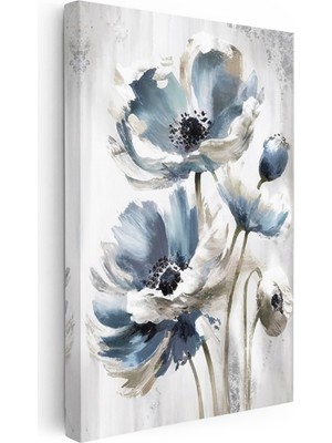 Kanvas Tablo Sanatsal Iri Yapraklı Çiçekler Çiçek Tablosu Ev Ofis Duvar Dekoru