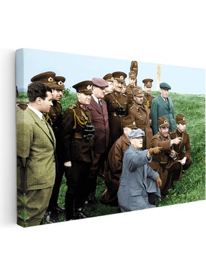 Kanvas Tablo Atatürk Cephe Işaret Atatürk Tablosu Ev Ofis Duvar Dekoru