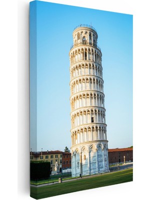 Kanvas Tablo Italya Pisa Kulesi Eğik Yapı Şehir Mimari Tablo Ev Ofis Duvar Dekoru