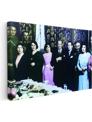 Kanvas Tablo Atatürk Salon Daveti Atatürk Tablosu Ev Ofis Duvar Dekoru