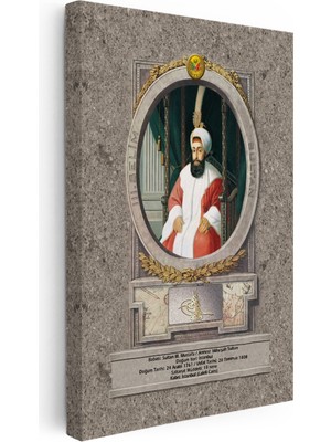 Kanvas Tablo Sultan Iıı Selim Portresi Osmanlı Tablosu Ev Ofis Duvar Dekoru