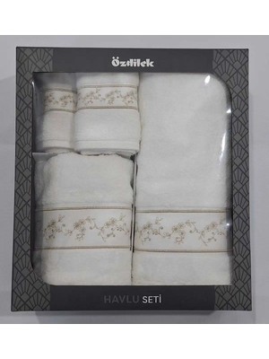 Özdilek Danıela Beyaz Dus Seti Nakışlı-2 Açık Sım