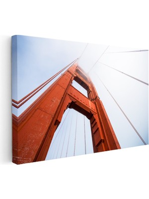 Kanvas Tablo Golden Gate Köprüsü Kızıl Kule Şehir Mimari Tablo Ev Ofis Duvar Dekoru