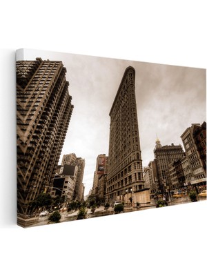 Kanvas Tablo New York Flatiron Binası Şehir Mimari Tablo Ev Ofis Duvar Dekoru