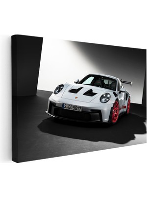 Kanvas Tablo Porsche 911 Gt3 Rs Beyaz Pist Performans Aracı Porsche Tablosu Ev Ofis Dekoru