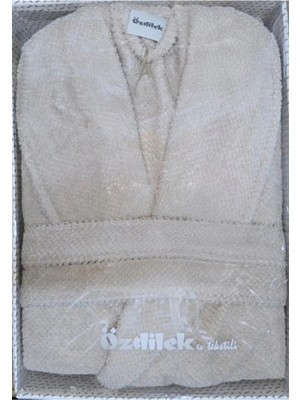 Özdilek Colored(Avm) Bej Şalyaka Bornoz (Xl)