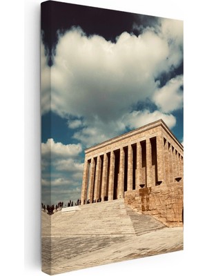 Kanvas Tablo Anıtkabir Bulutlu Gökyüzü Atatürk Tablosu Ev Ofis Duvar Dekoru