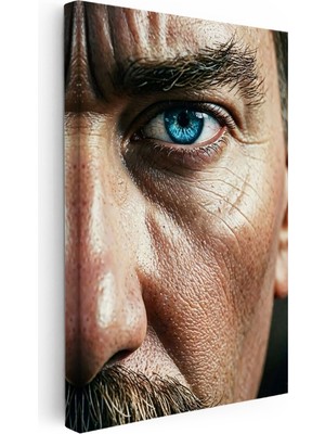 Kanvas Tablo Atatürk Mavi Göz Yüz Detayı Atatürk Tablosu Ev Ofis Duvar Dekoru