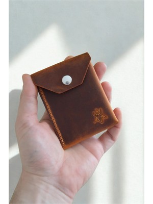 Oh Deer Leather Hakiki Deri Kartlık - Camel- Crazy Deri