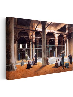 Kanvas Tablo Cami Avlusu Namaz Osmanlı Tablosu Ev Ofis Duvar Dekoru