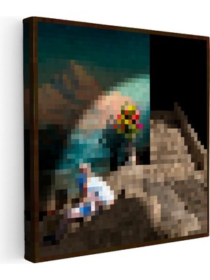 Kanvas Tablo Bouquet Piksel Minecraft Tablosu Ev Ofis Salon Duvar Dekoru