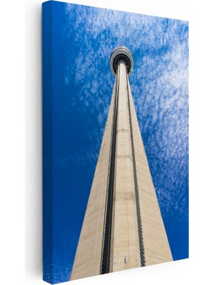 Kanvas Tablo Toronto Televizyon Kulesi Şehir Mimari Tablo Ev Ofis Duvar Dekoru