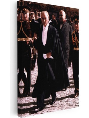Kanvas Tablo Atatürk Pelerinli Kostüm Atatürk Tablosu Ev Ofis Duvar Dekoru