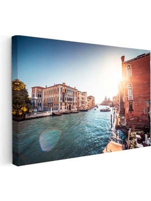 Kanvas Tablo Venedik Sular Şehri Güneşli Gün Şehir Mimari Tablo Ev Ofis Duvar Dekoru