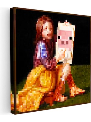 Kanvas Tablo Pigscene Piksel Minecraft Tablosu Ev Ofis Salon Duvar Dekoru