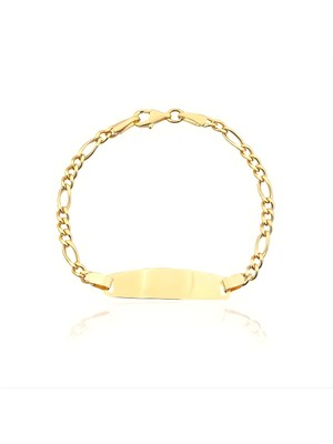 Zeya Kuyumculuk 14 Ayar Altın Figaro Zincir Çocuk Künyesi