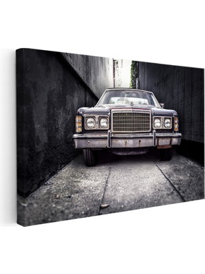 Kanvas Tablo Klasik Ford Izgara Detayı Sokak Araba Tablosu Ev Ofis Duvar Dekoru