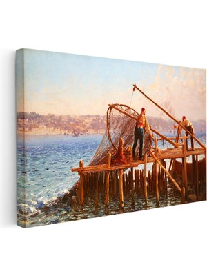 Kanvas Tablo Osmanlı Çarşı Günlük Yaşam Sahnesi Osmanlı Tablosu Ev Ofis Duvar Dekoru