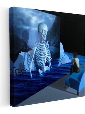 Kanvas Tablo Skull And Roses Minecraft Tablosu Ev Ofis Salon Duvar Dekoru