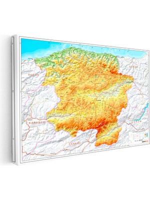 Kanvas Tablo Kastamonu Coğrafi Yapı Harita Tablosu Ev Ofis Duvar Dekoru