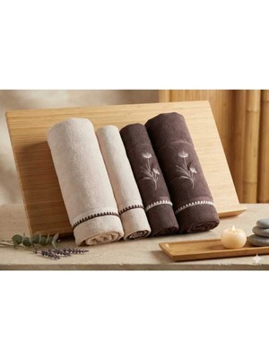 Özdilek Pampas Bej-Kakao Best Set (Hamam Takımı)
