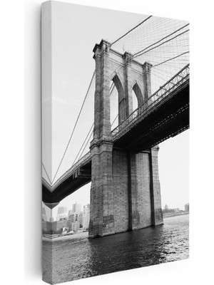 Kanvas Tablo New York Brooklyn Köprüsü Kemerleri Şehir Mimari Tablo Ev Ofis Duvar Dekoru