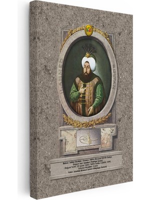 Kanvas Tablo Ikinci Ahmed Han Padişah Portresi Osmanlı Tablosu Ev Ofis Duvar Dekoru