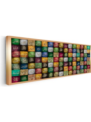 Kanvas Tablo Esmaül Hüsna 99 Isim Mozaik Tasarım Dini Islami Tablo Ev Ofis Dekoru