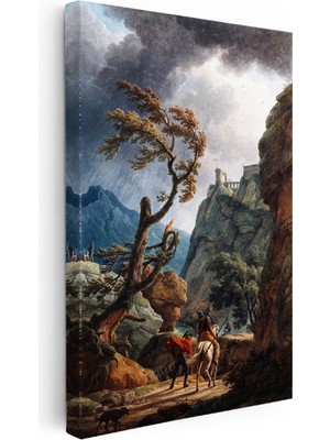 Kanvas Tablo C.j. Vernet Kale Manzarası Öncesi Yağmurlu Atmosfer Ressam Tablosu Ev Ofis Dekoru