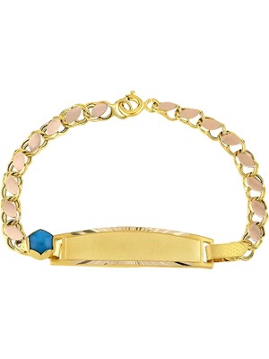 Zeya Kuyumculuk 14 Ayar Altın Pul Zincirli Çocuk Künyesi