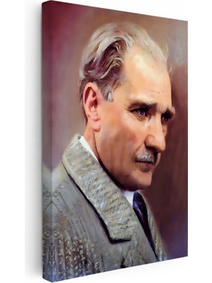 Kanvas Tablo Atatürk Kürk Yakalı Atatürk Tablosu Ev Ofis Duvar Dekoru