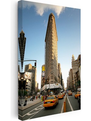 Kanvas Tablo New York Flatiron Binası Şehir Mimari Tablo Ev Ofis Duvar Dekoru