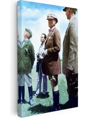 Kanvas Tablo Atatürk Kasketli Stil Atatürk Tablosu Ev Ofis Duvar Dekoru