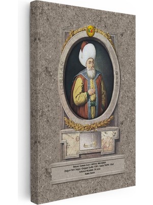 Kanvas Tablo Orhan Gazi Portresi Osmanlı Tablosu Ev Ofis Duvar Dekoru
